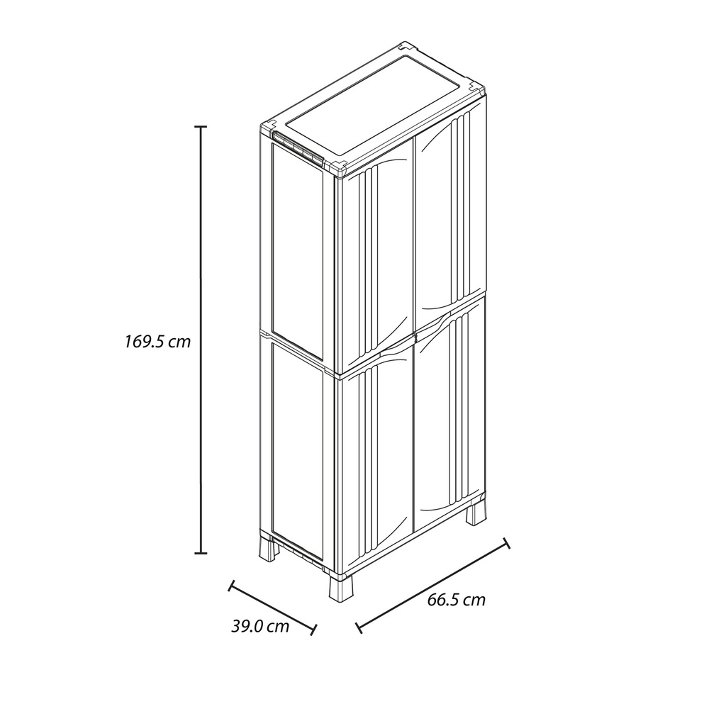 ARMARIO DELOS 10784 XP ALTO PLASTICO 2 PTAS