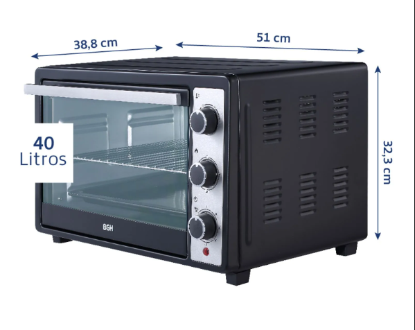 HORNO ELECTRICO BGH BHE40M23N 40L