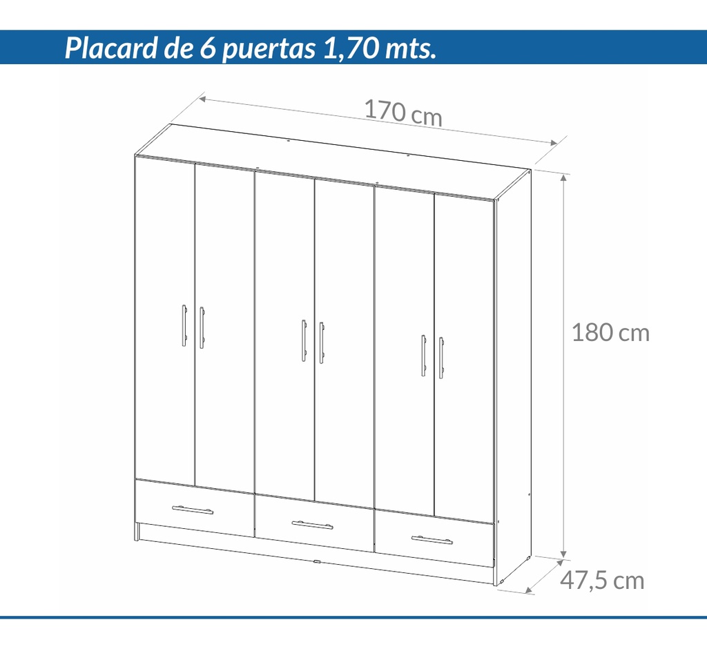 PLACARD PIRO DPB170:4 1.70 ECO 6 PUERTAS ABEDUL