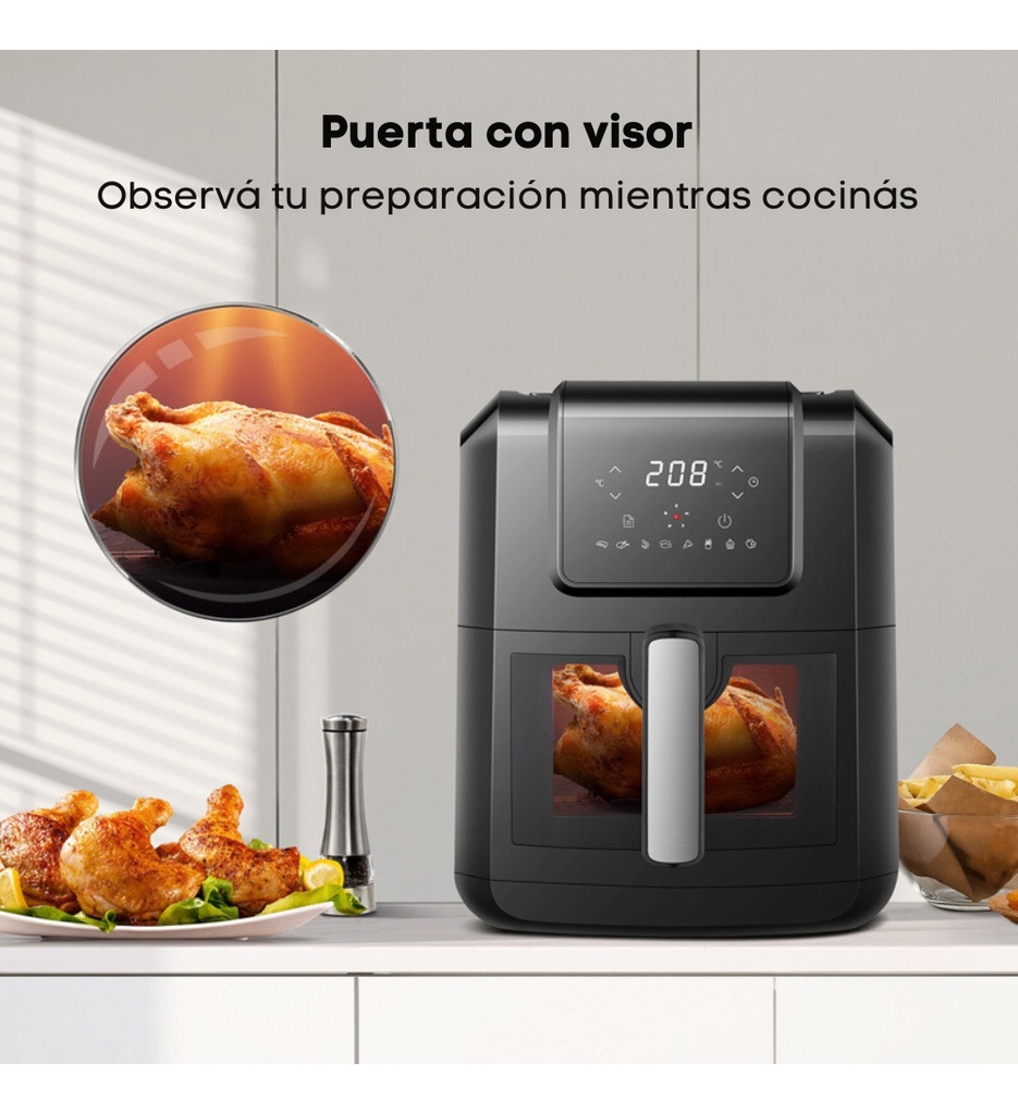 Freidora De Aire Hisense H06af 6.3 L 1300w 8 Programas