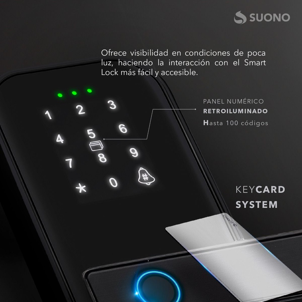 CERRADURA SMARTLOCK SUONO HOG0195 MINI NEGRA