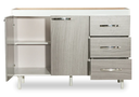 BAJO MESADA MUEBLES MAXIMO 72245 140 GRIS/BLANCA