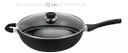CACEROLA WOK HUDSON CC32SF DE ALUMINIO C/ANTIADHERENTE Y TAPA CRISTAL 32 CM