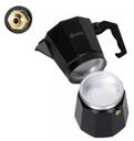 CAFETERA HUDSON M011 DE ALUMINIO TOTAL BLACK ITALIANA INDUCCIÓN 9 TAZAS