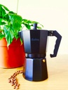 CAFETERA HUDSON M011 DE ALUMINIO TOTAL BLACK ITALIANA INDUCCIÓN 9 TAZAS