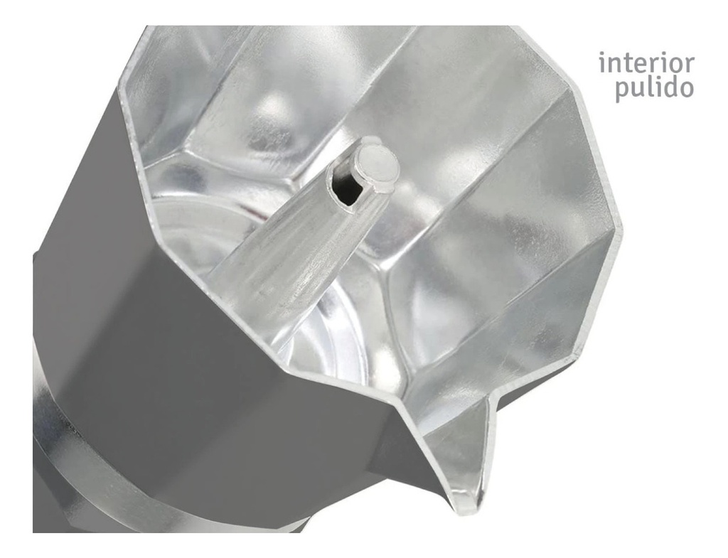 CAFETERA HUDSON M023 ITALIANA DE ALUMINIO ESMALTADO GRIS 9 TAZAS