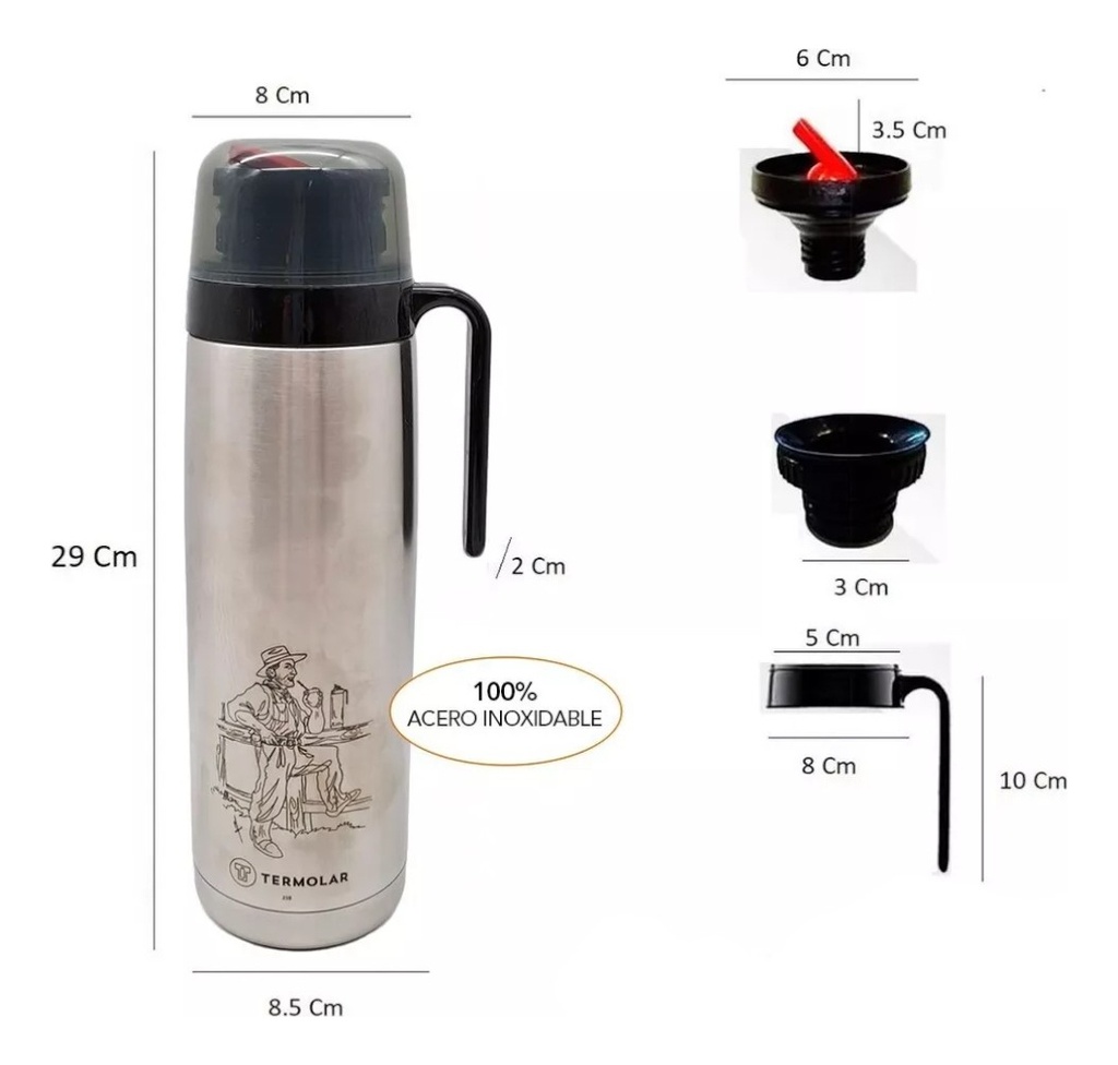 Termo Termolar 56587 Revolution Gaucho 1 Lt. Ac. Inox