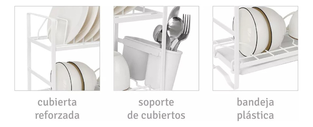 Escurridor De Platos Hudson Sp15 Chico 2 Pisos Blanco