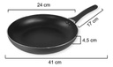 Sarten Hudson Ghw1124sf De Aluminio C/anthiaderente 24 Cm
