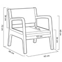SET MUEBLE MIAMI TETE A TETE SHAF BER55450 GRAFITO (2 SILLAS + 1 MESA)