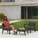 SET MUEBLE MIAMI TETE A TETE SHAF BER55450 GRAFITO (2 SILLAS + 1 MESA)