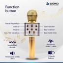 Microfono Suono Ayv0034 Karaoke Bluetooth Parlante Amarillo