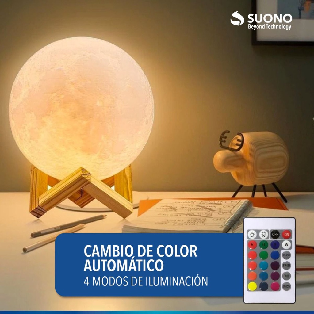 LAMPARA LUNA SUONO HOG0114 3D COLORES
