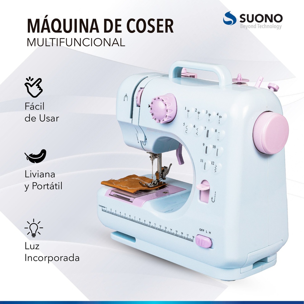 Maquina De Coser Multifuncional Suono Sm-505l  Blanco