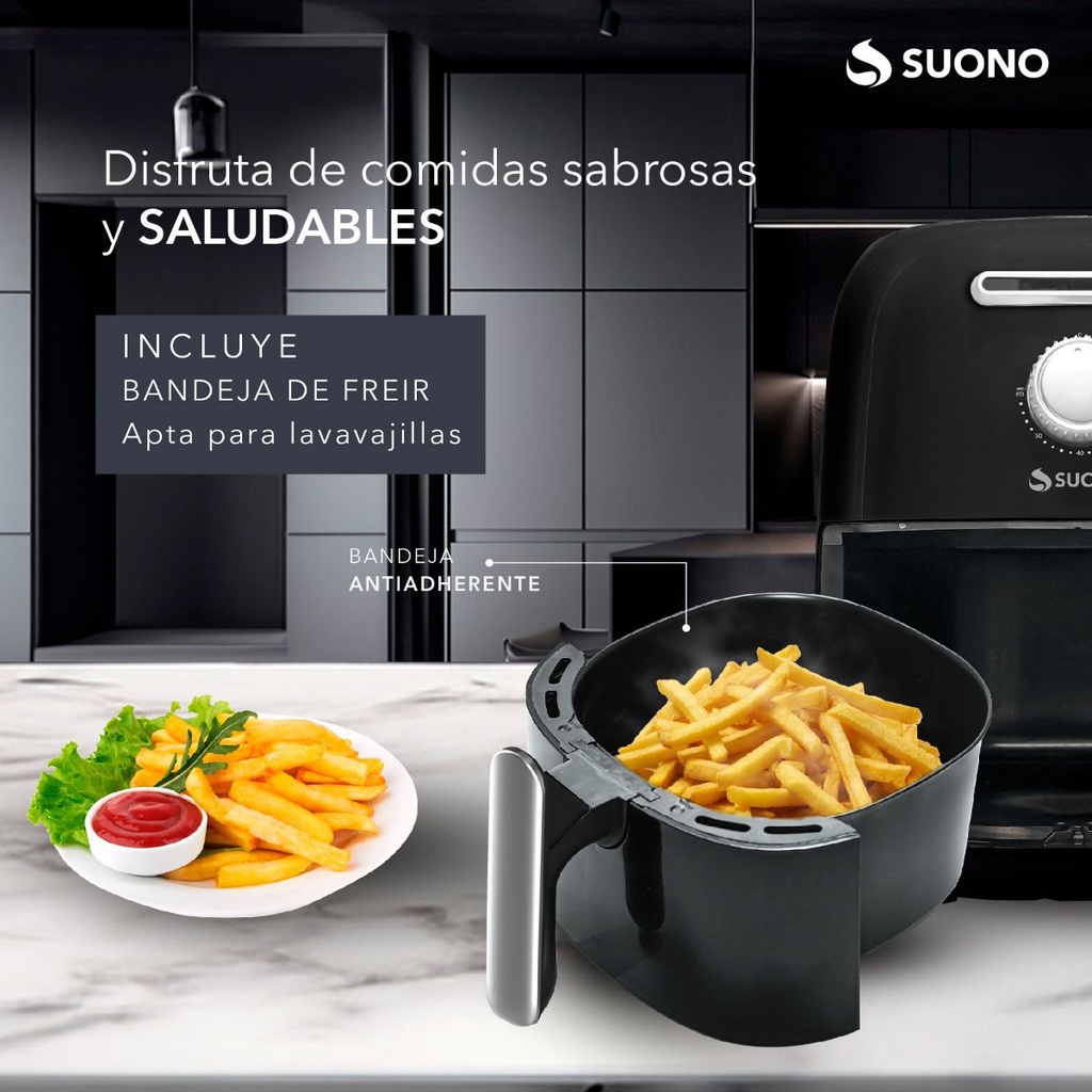 FREIDORA DE AIRE SUONO 3.2L 1450W NEGRO