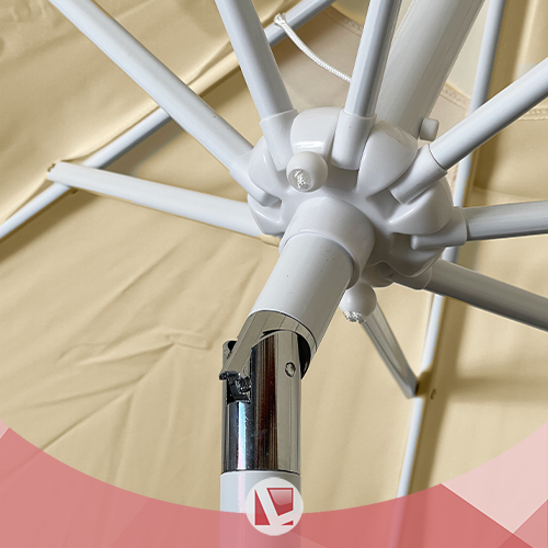 SOMBRILLA LAURY GB250 2,5 MT CAÑO ACERO POLIÉSTER BEIGE RECLINABLE