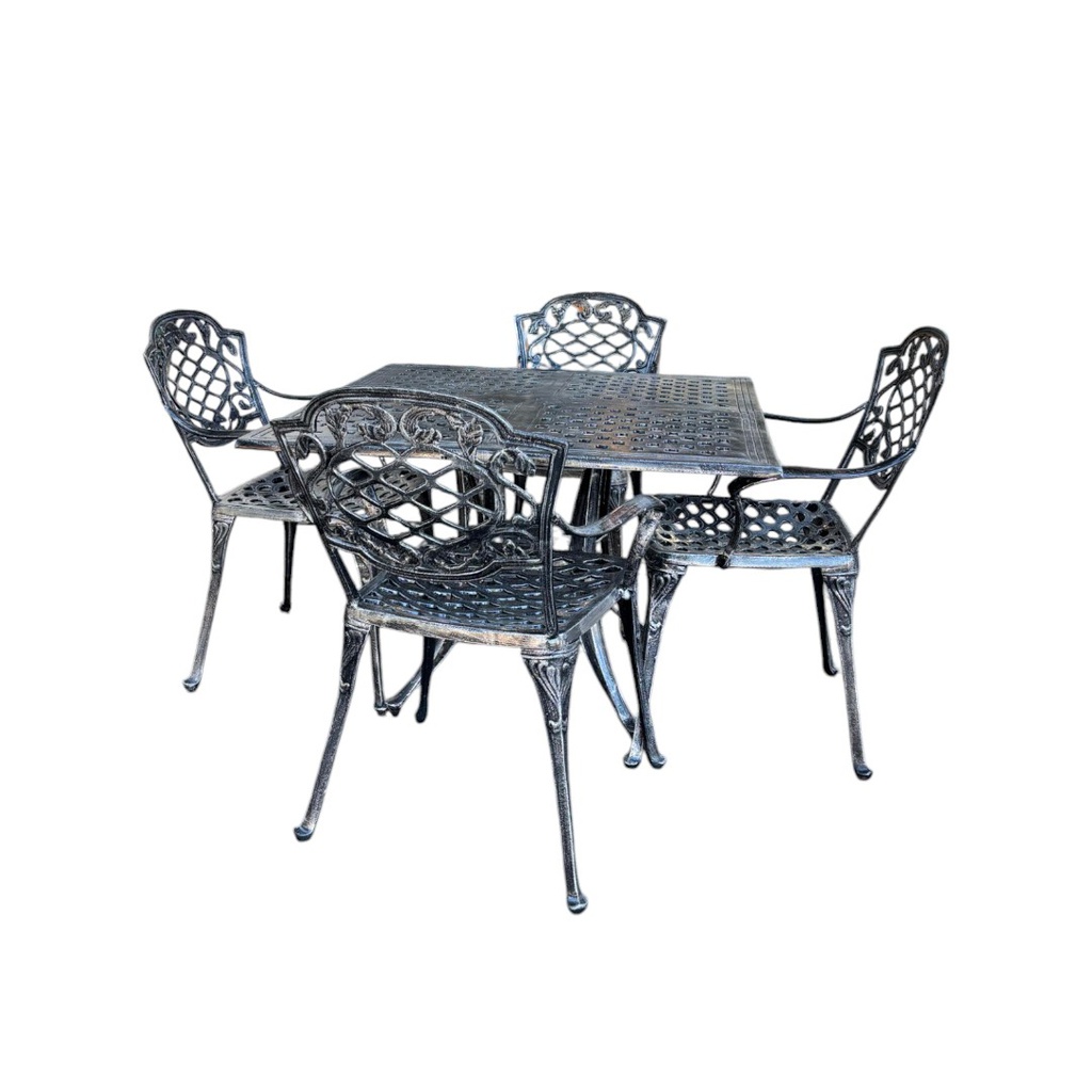 JUEGO JARDIN CHATEAU X4 SILLONES GRIS CUADRADO