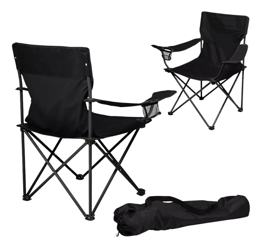 SILLA CAMPING PONTEC DS115A-NE PLEGABLE NEGRA