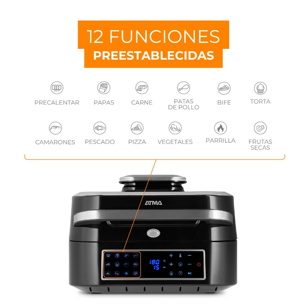 FREIDORA DE AIRE ATMA FR901DP GRILL 6.3 L