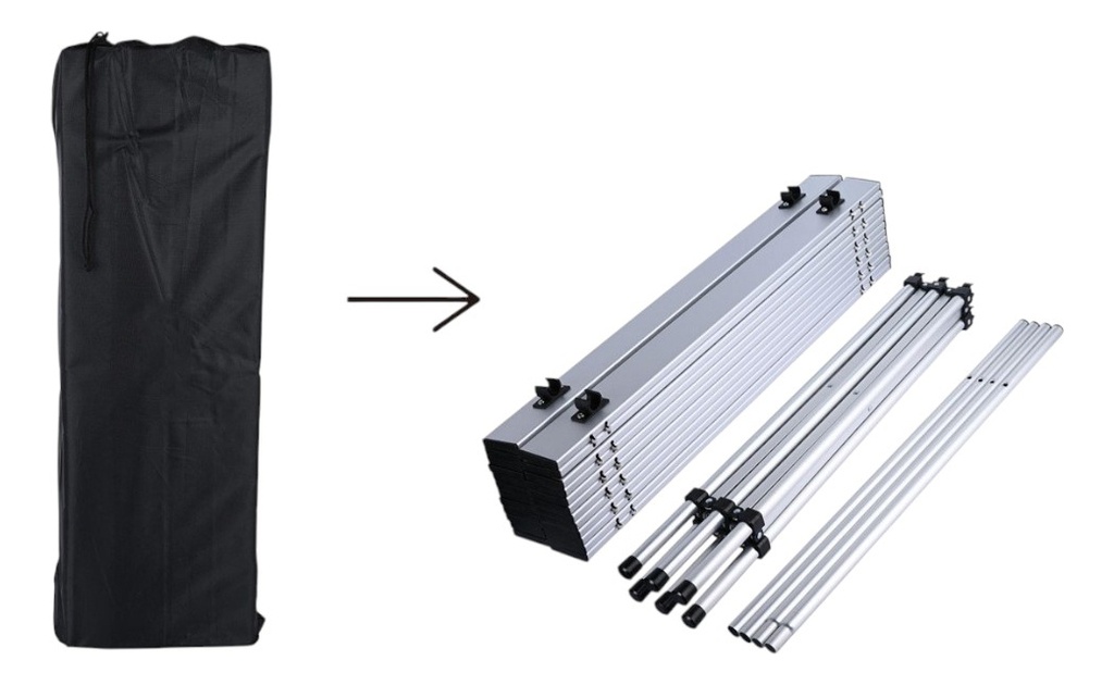 MESA ALUMINIO PONTEC DS618-AL DOBLE ENROLLABLE