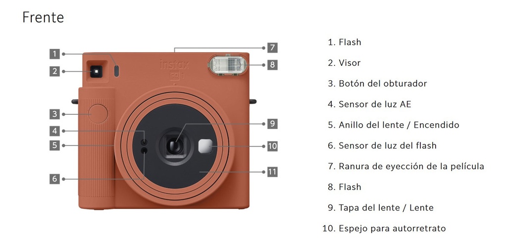 Camara Instantanea Fujifilm Instax Square Sq1 Naranja