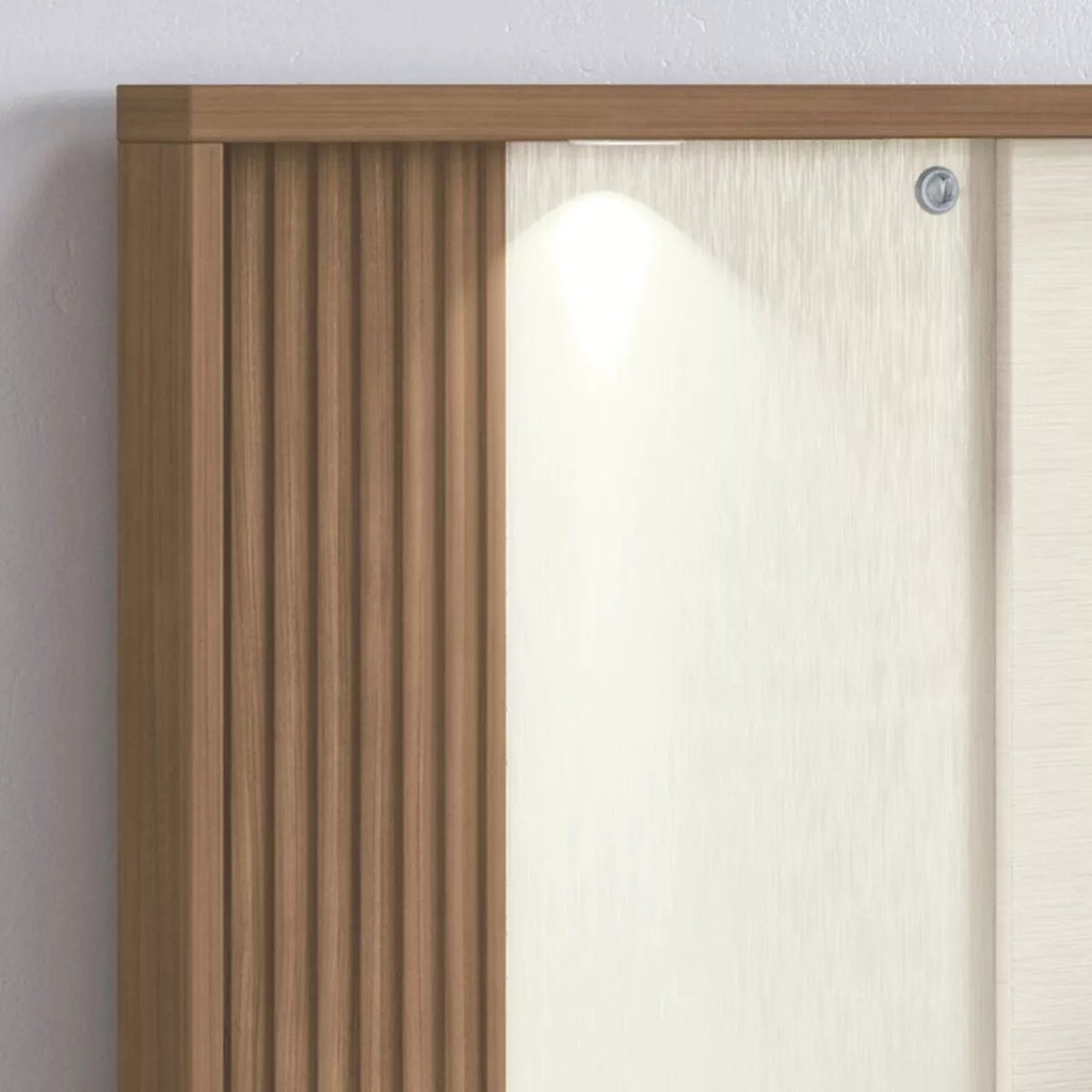 Respaldo Bourbon Cama Santo Andira 1,6mt C/luz Led + Cajones