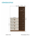 Comoda Estilo C/espejo Santo Andira 1 Puerta - 4 Cajones