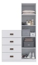 Comoda Estilo C/espejo Santo Andira 1 Puerta - 4 Cajones