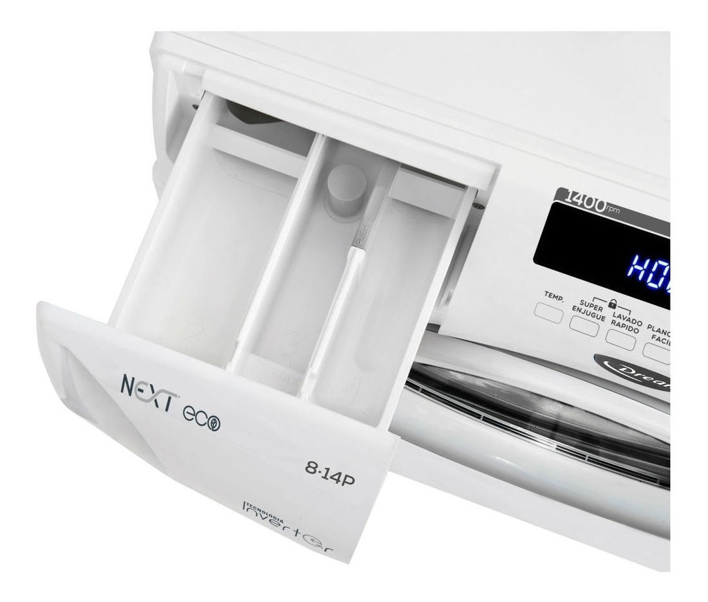Lavarropas Automático Drean Next 8.14 P Eco Inverter Blanco 8kg 220 v
