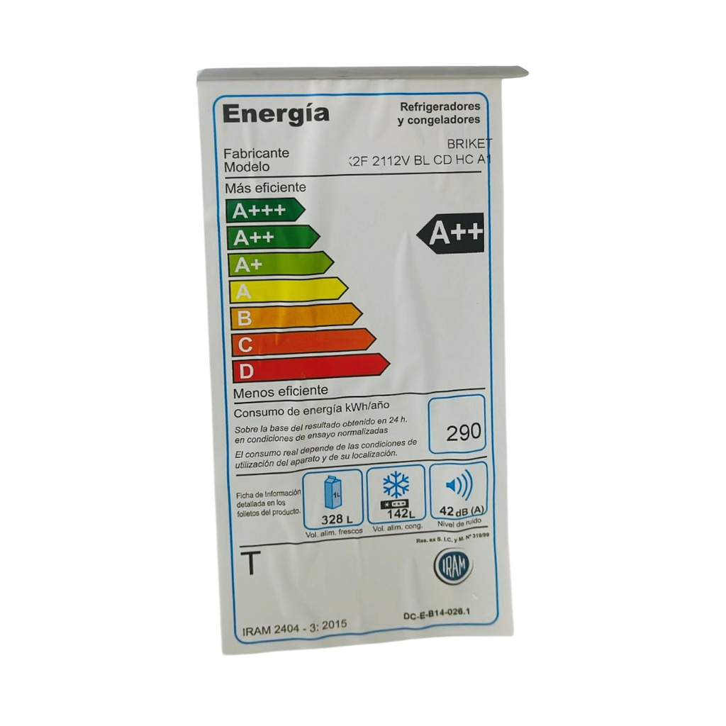 HELADERA BRIKET BK2F 2112V INVERTER BLANCA BL CD HC A1