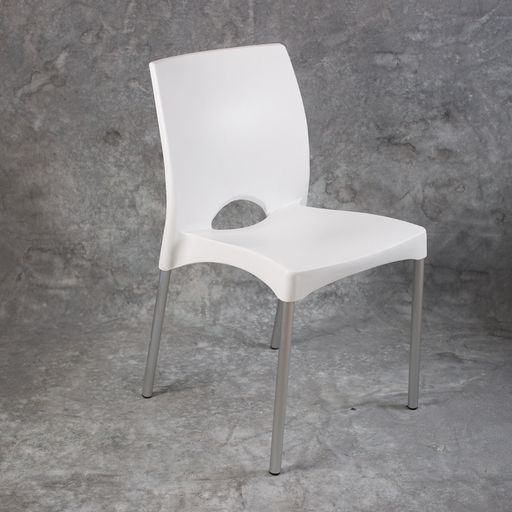 SILLA BOSTON BLANCA PATA ALUMINIO