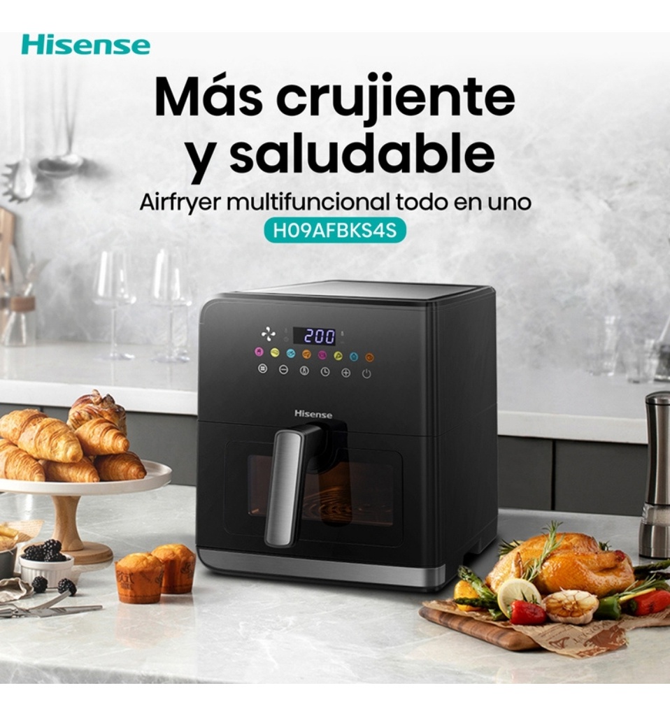 Freidora De Aire Hisense H09af 8 L 1700w 8 Programas