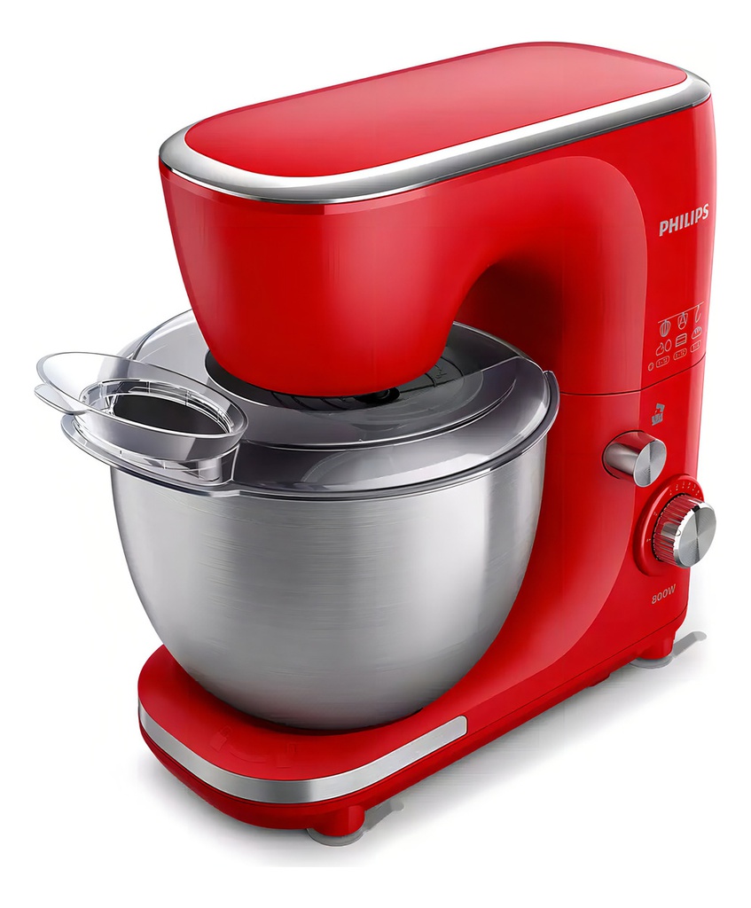 Batidora Philips Planetaria Hr7922/40 Roja 12 Vel 800w 5l