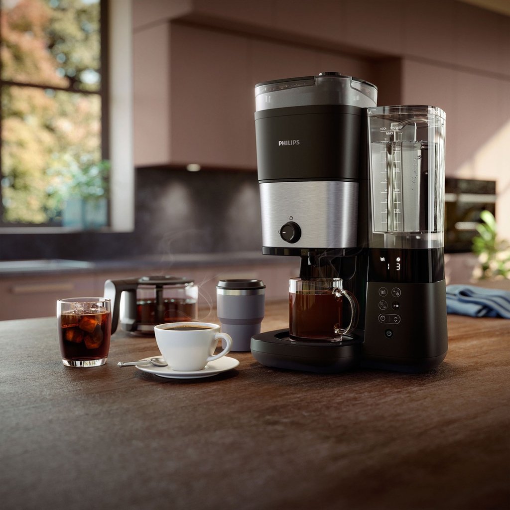 Cafetera Philips Grind &amp; Brew Hd7900/50 1.5 L Negra