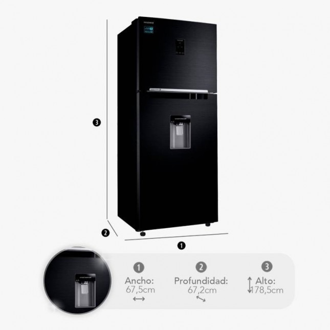 Heladera C/freezer 382 Lts Samsung Rt38k5932bs Con Dispenser