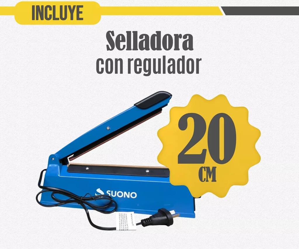Selladora De Bolsa Suono Acc0100 20 Cm Con Regulador
