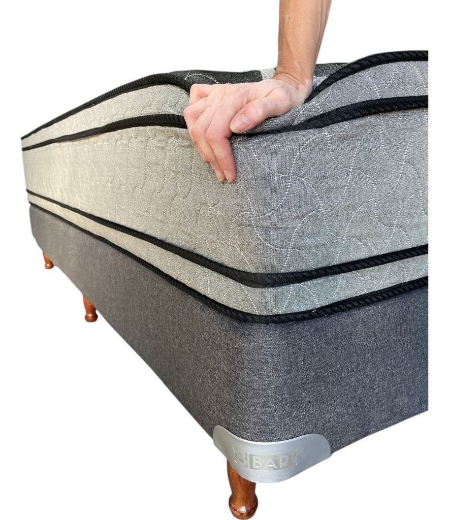 Sommier Y Colchon 2 Plaza Gala Bardo Espuma 140x190x24 Cm