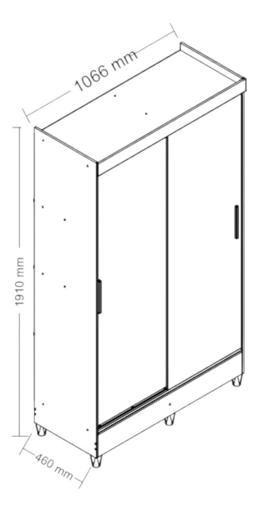 Placard Fit Santo Andirá C/2 Puertas Y Espejo Jet/off