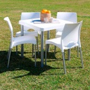 Silla Boston Garden Life Patas De Aluminio Blanca