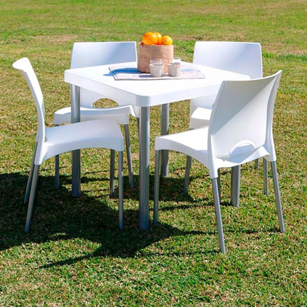Silla Boston Garden Life X 6 Und - Patas De Aluminio Blanca