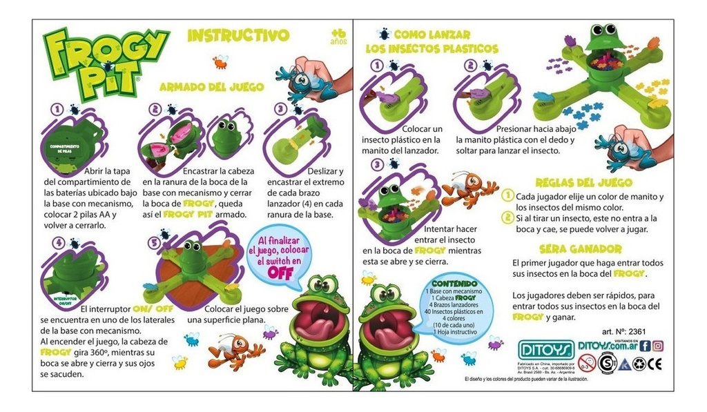 Juego De Mesa Frogi Pit Game Ditoys