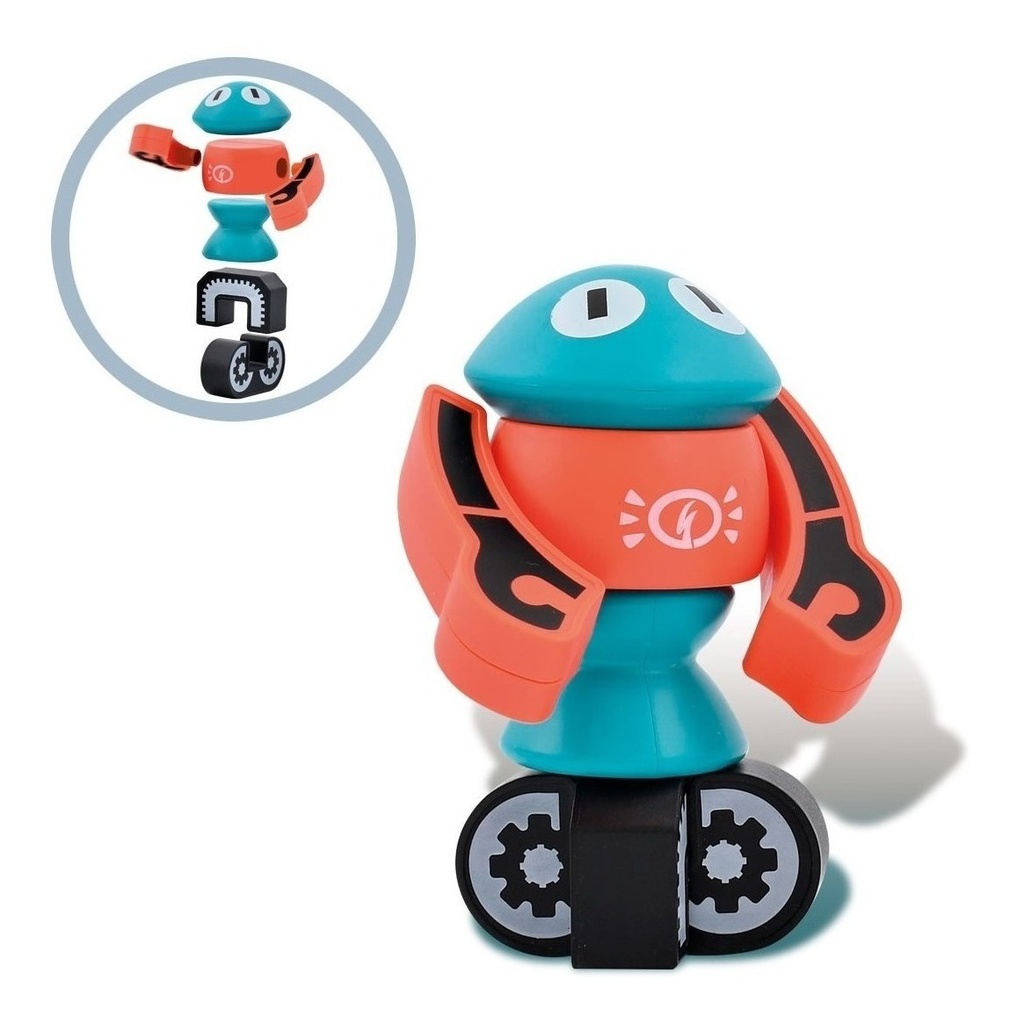 Magnetic Robot Ditoys X 2 Articulado Pzas Intercambiables M1