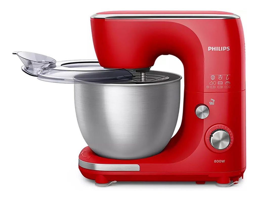 Batidora Planetaria Philips Hr7922/40 800w 4 Accesorios Roja