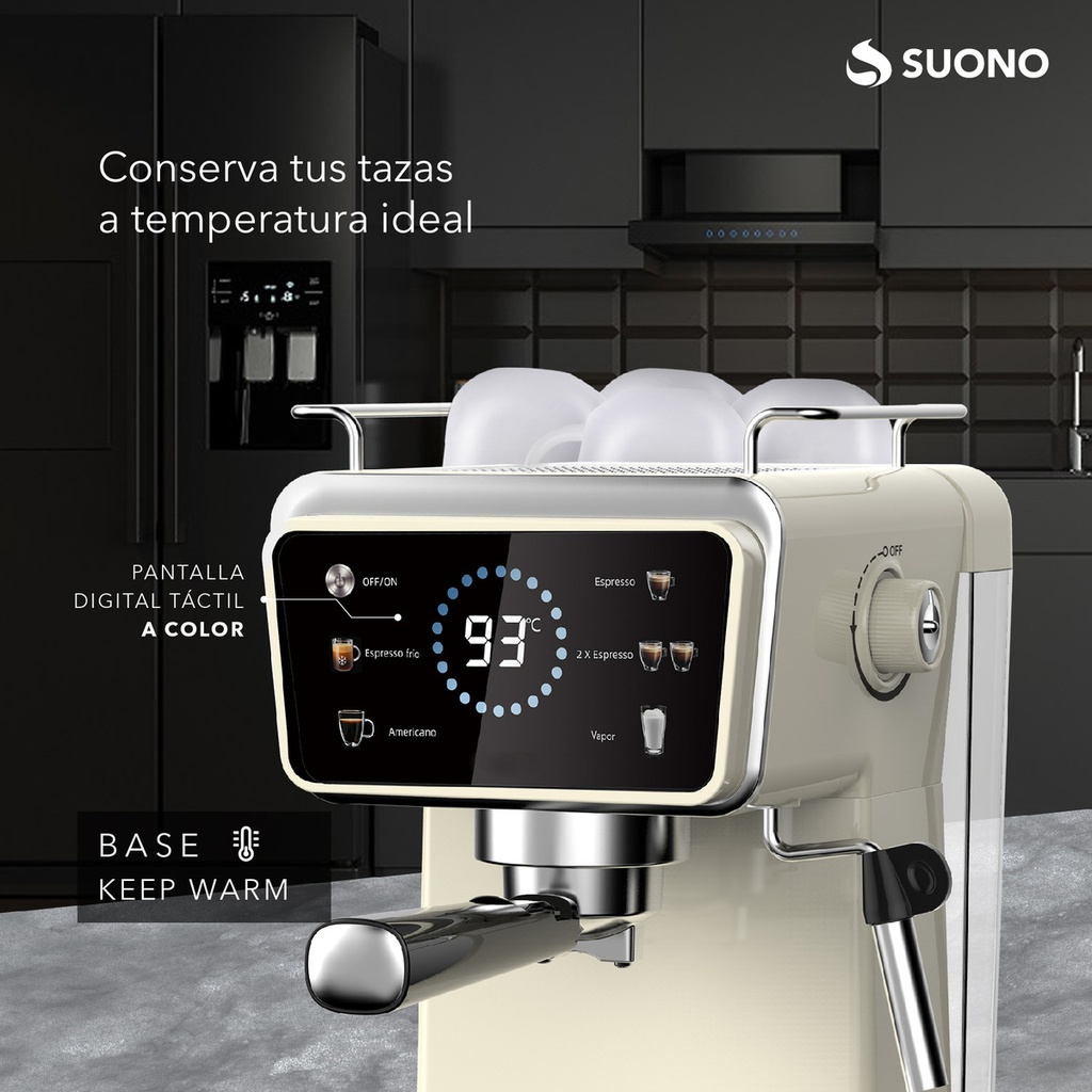 Cafetera Espresso Suono Hog0202 1.5l Digital Crema