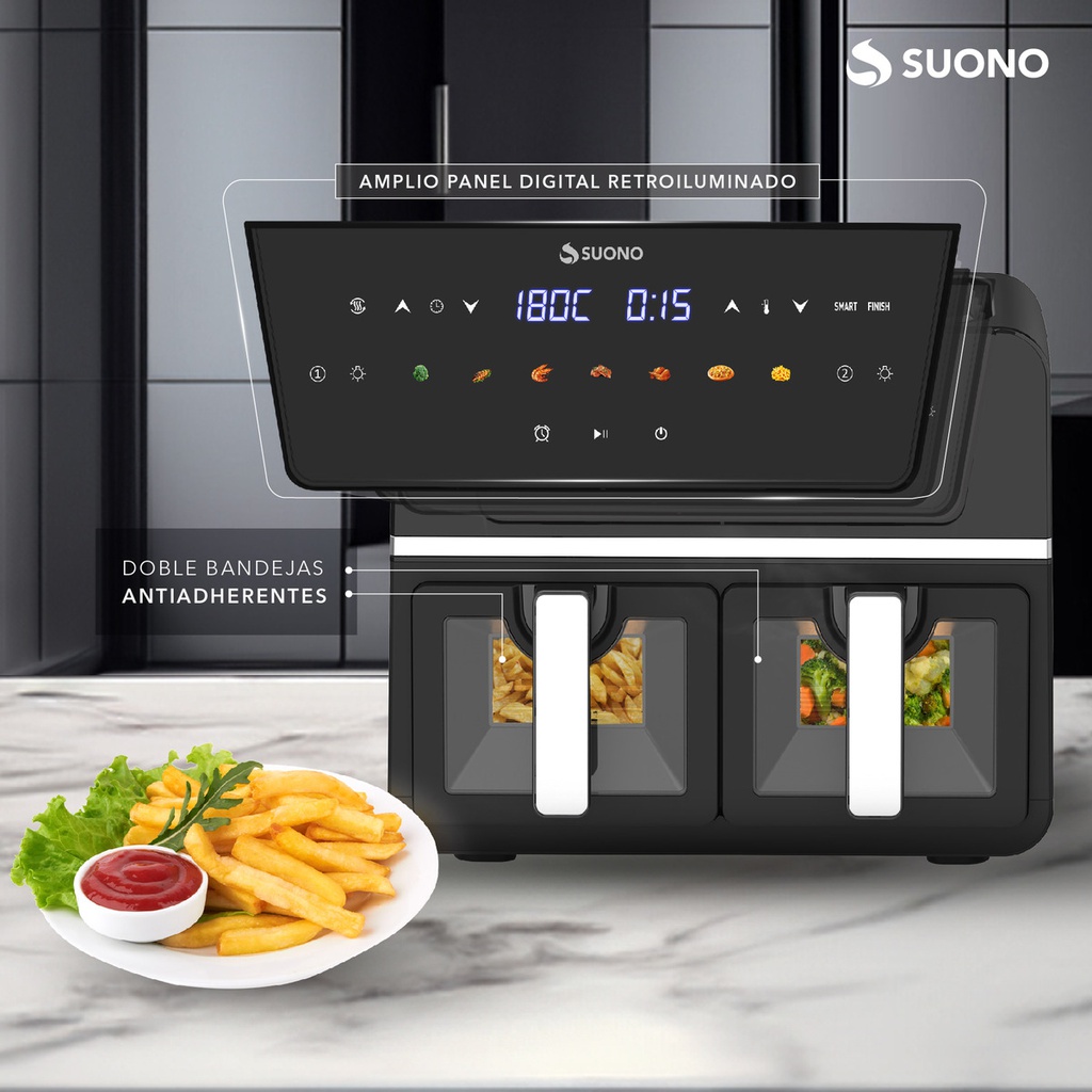 Freidora De Aire Suono Air Fryer Digital 9 Litros 1700w
