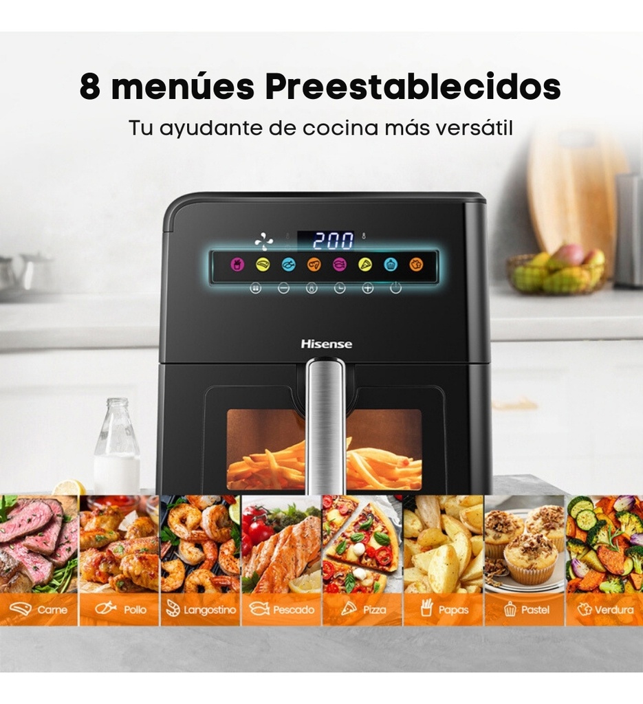 Freidora De Aire Digital Hisense H09af 8l 1700w 8 Programas