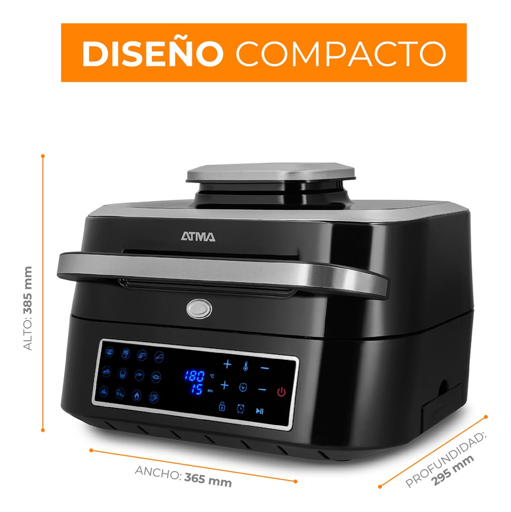 Freidora De Aire Y Grill Digital Atma Fr901dp 6.3 Litros