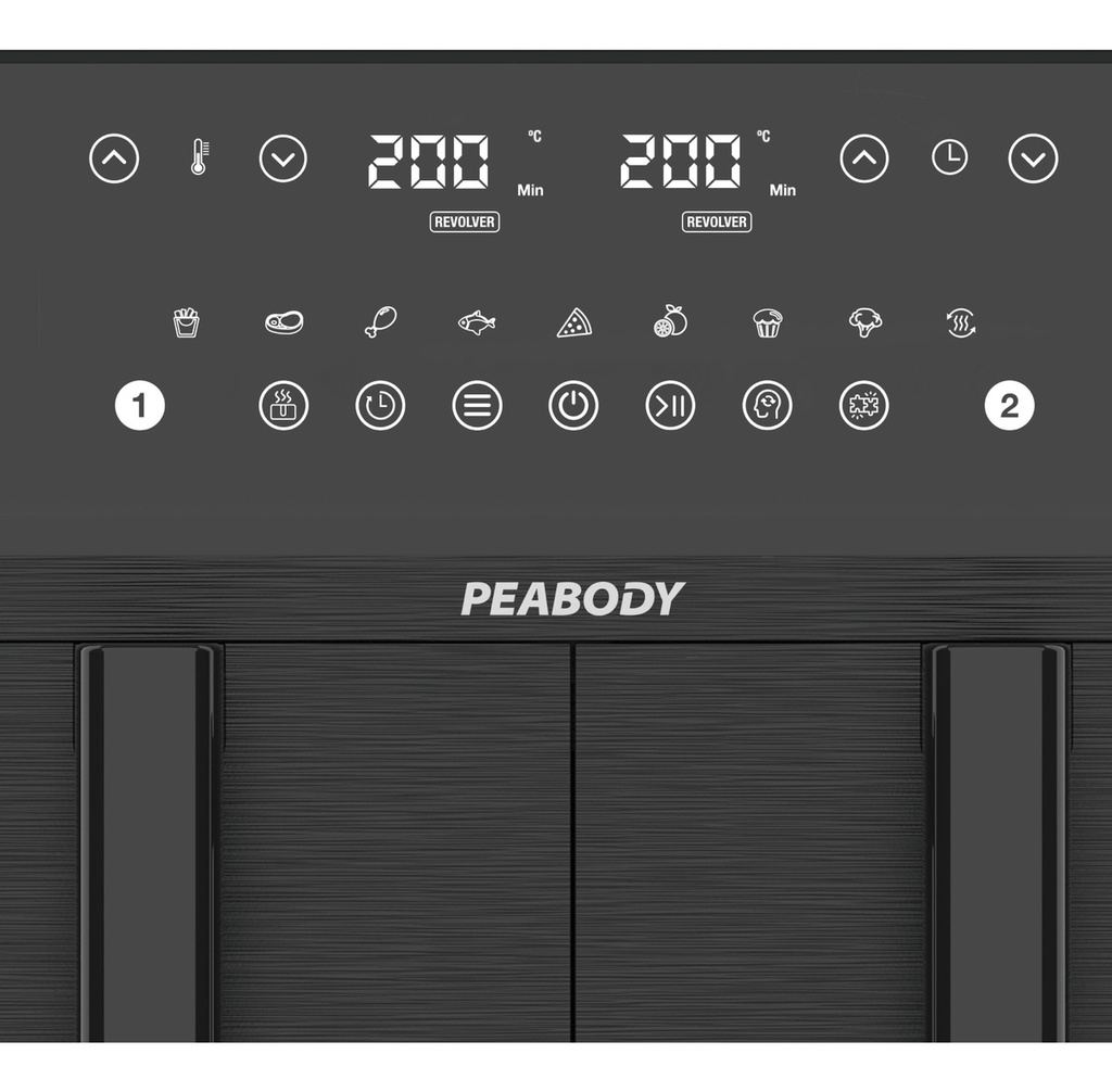 Freidora De Aire Peabody Digital Pe-afdb100n Doble Canasto 1