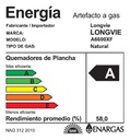 Anafe A Gas Longvie Eurodesign A6600xf Acero Inoxidable