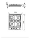 Anafe A Gas Longvie Eurodesign A6600xf Acero Inoxidable
